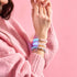 Regenbogen-Herzschnur | Feenglas-Charmballa-Armband